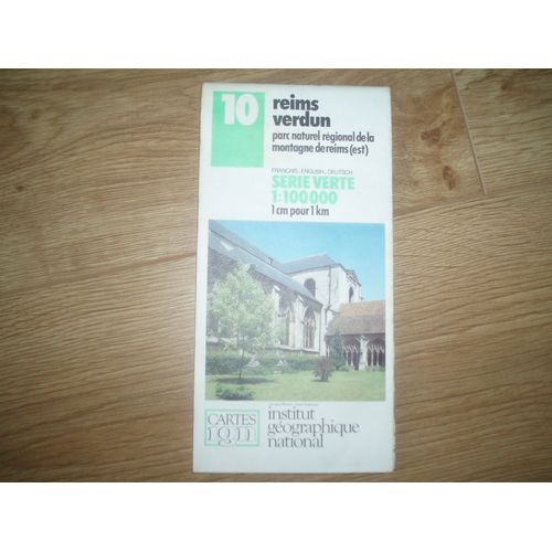 Carte Ign N°10 De 1987 Reims / Verdun.