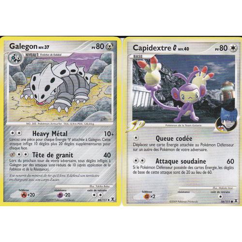 2 Cartes Pokemon - Capidextre 56/111 + Galegon 44/111 - Platine Rivaux Emergeantes -