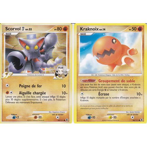 2 Cartes Pokemon - Scorvol 62/111 + 84/111 - Platine Rivaux Emergeants -