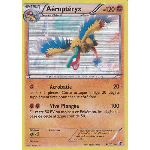 Carte Pokemon - Aeropteryx - 54/101 - Holo Rare - Explosion Plasma -