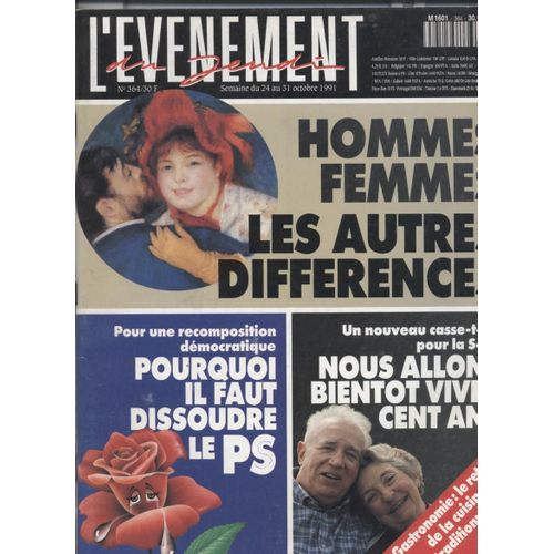 L'evenement Du Jeudi   N°364   24 Au 31 Octobre 1991 : Hommes Femmes Les Autres Differences