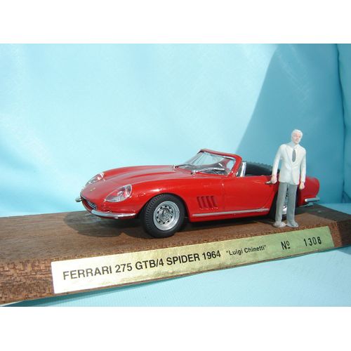 Ferrari 275 Gtb/4 Spider 1964 " Luigi Chinetti " Best + Figurine Et Socle Bois-Best
