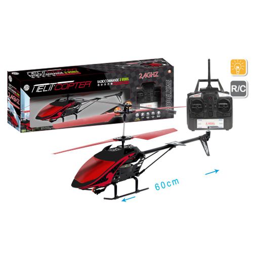 Helicoptere Radiocommande 60 Cm 2.4ghz 3 Voies Gyro