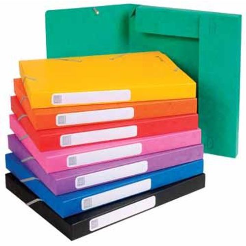 Exacompta Boîte De Classement Cartobox Dos De 25 Mm, Couleurs Assorties: Vert, Bleu, Jaune, Rouge, Violet 25 Unité(S)