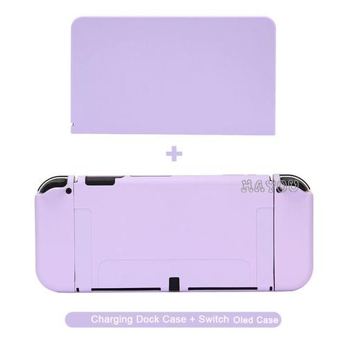 Coque En Tpu Souple Pour Console Nintendo Switch Oled + Housse De Station De Charge Oled Couleur Pure Coque Rigide Livraison Directe