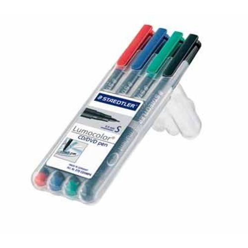 Marqueur Pour Cd/Dvd Lumocolor Étui Chevalet De 4 Pièces En Couleurs Assorties: Bleu, Rouge, Vert Et Noir 1 Unité(S)