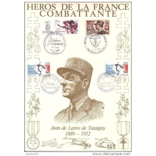 Jean De Lattre De Tassigny Fdc 1984 Mouilleron En Pareds