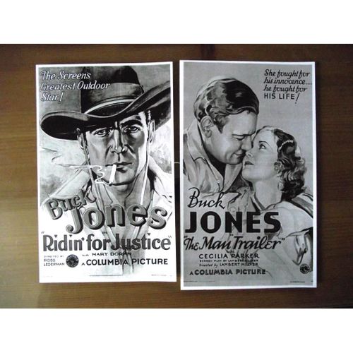 25 Affichettes En Noir Et Blanc De Film De Buck Jones