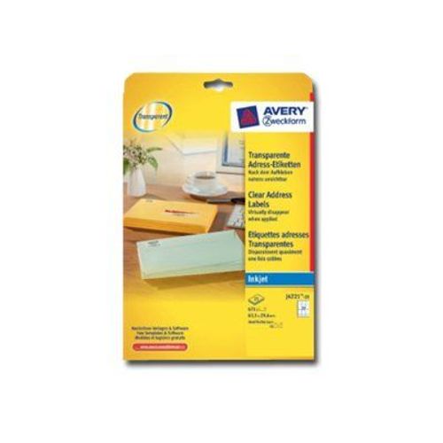 Avery Address Labels - Étiquettes adresses - transparent - 63.5 x 29.6 mm 675 étiquette(s) ( 25 feuille(s) x 27 )