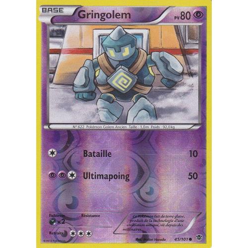 Carte Pokemon - Gringolem - 45/101 - Reverse - Explosion Plasma -