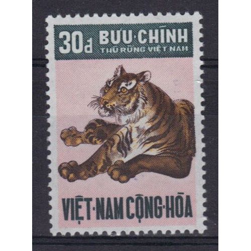 Vietnam Du Sud 1971 : Faune Vietnamienne : Félin Sauvage : Tigre - Timbre Neuf **