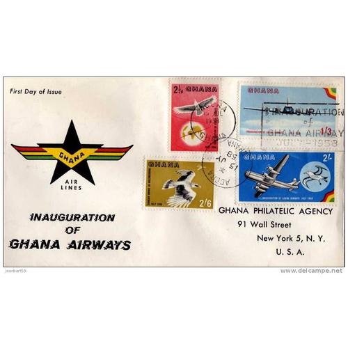 Air Mail   1er Vol Ghana Airways 1958 Flamme Ghana