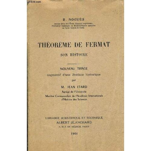 Theoreme De Fermat Son Histoire.