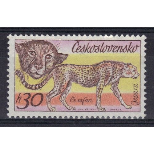 Tchecoslovaquie 1976 : Le Safari Tchécoslovaque : Félin Sauvage : Guépard - Timbre Neuf **