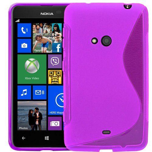 Nokia Lumia 625 - Coque Etui Housse En Tpu Silicone Gel Motif Ligne S S-Line Vague Couleur  Violet + Film D'écran