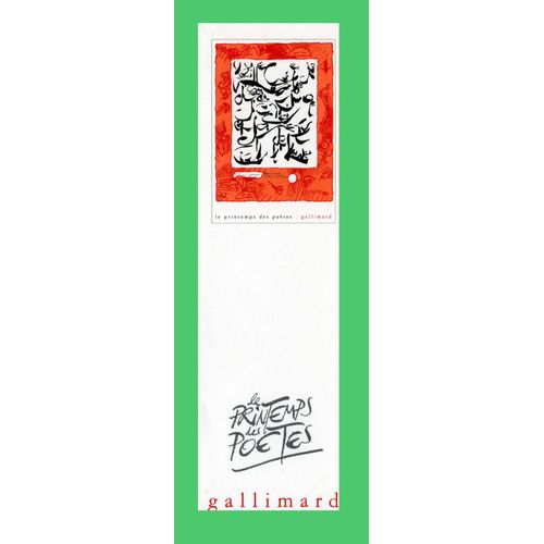 " Marque Page Le Printemps Des Poetes " Gallimard