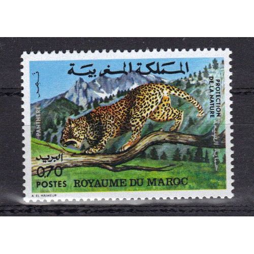 Maroc 1974 : Protection De La Nature : Faune Marocaine : Félin Sauvage : Panthère - Timbre Neuf **