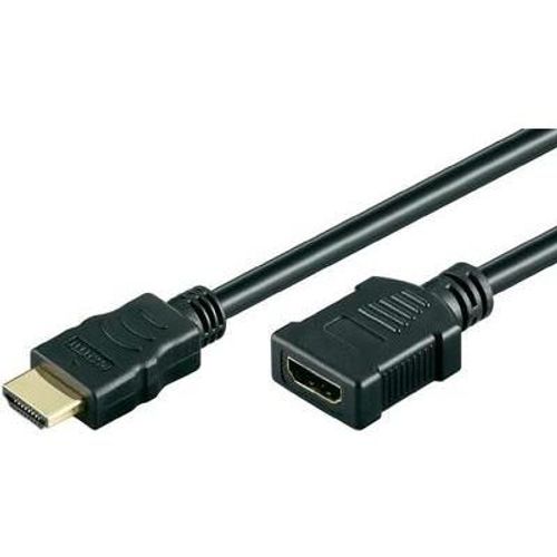 goobay - Câble HDMI avec Ethernet - HDMI femelle pour HDMI mâle - 1.5 m - noir - plat