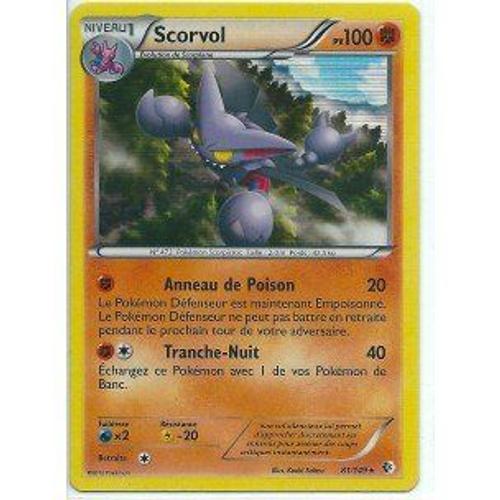 Nintendo - Carte Pokémon Scorvol Holo 81/149 Noir Blanc Frontières Franchies Fr