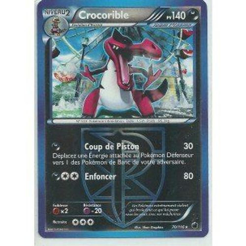 Nintendo - Carte Pokémon 70/116 Crocorible Holo Reverse N&b Glaciation Plasma Neuve