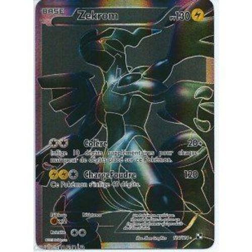 Nintendo - Carte Pokémon ZEKROM FULL ART HOLO REVERSE 114/114 NOIR