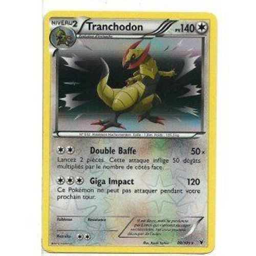 Nintendo - Carte Pokémon Tranchodon Holo Reverse 88/101 Noir Et Blanc Fr Rare Neuve