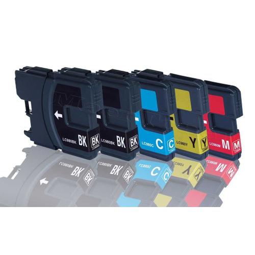 Multipack - 5 Cartouches d'encre compatible pour Brother LC-980 LC-1100 Brother MFC-6490CW MFC-6890CDW MFC-990CW DCP-145C DCP-163C DCP-165C DCP-167C DCP-185C