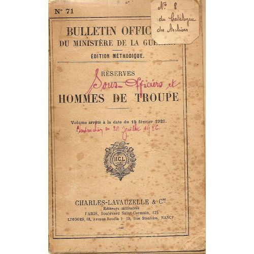 Réserves - Hommes De Troupe -