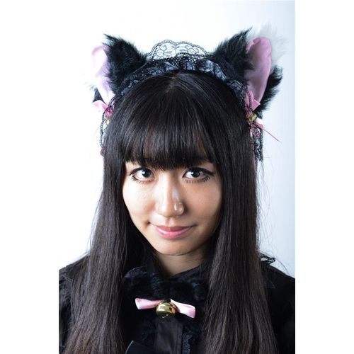 Serre Tête Oreille De Chat Noir Et Blanc Avec Clochettes Pour Cosplay Déguisement Modèle Japonais Barrette Black Sugar