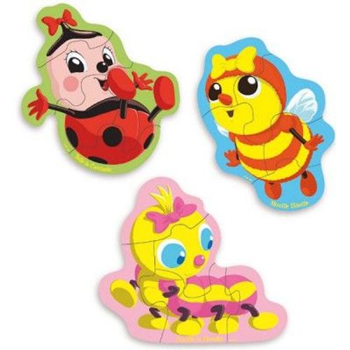 Puzzle 3 X 5 Pièces En Bois : Les Drôles De Petites Bêtes