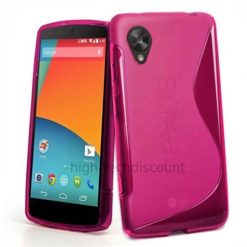 Housse Etui Coque Pochette Silicone Gel Pour Google Nexus 5 + Film Ecran - Rose