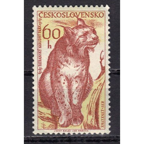 Tchecoslovaquie 1959 : Félin Sauvage : Lynx - Timbre Neuf **
