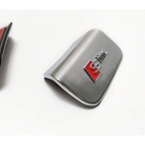 Emblème Logo S Line En Métal Gris Chrome Pour Volant Pour Véhicule Audi