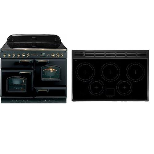 Falcon Classic Deluxe 110 - Cuisinière (four à deux étages) - pose libre - largeur : 110 cm - profondeur : 60 cm - hauteur : 92.5 cm - noir mat