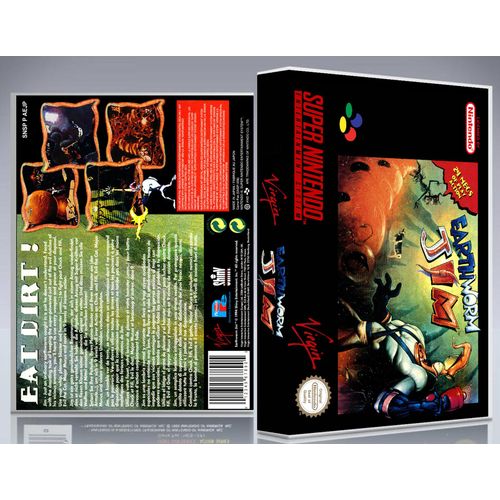 Boitier Du Jeu " Earthworm Jim ", Super Nintendo, Français. Hd. Sans Le Jeu.