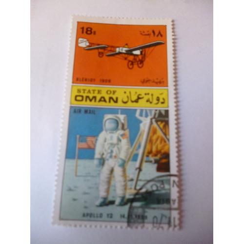 Timbre "State Of Oman :Blériot 1909-Apollo 12 :1963 ".