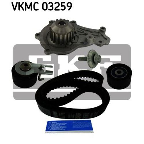 Pompe À Eau + Kit De Courroie De Distribution Skf Vkmc 03259 D'origine