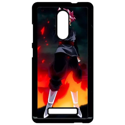 Coque Pour Xiaomi Redmi Note 3 - Dbz Black Goku Warrior Flame Rebellion - Noir