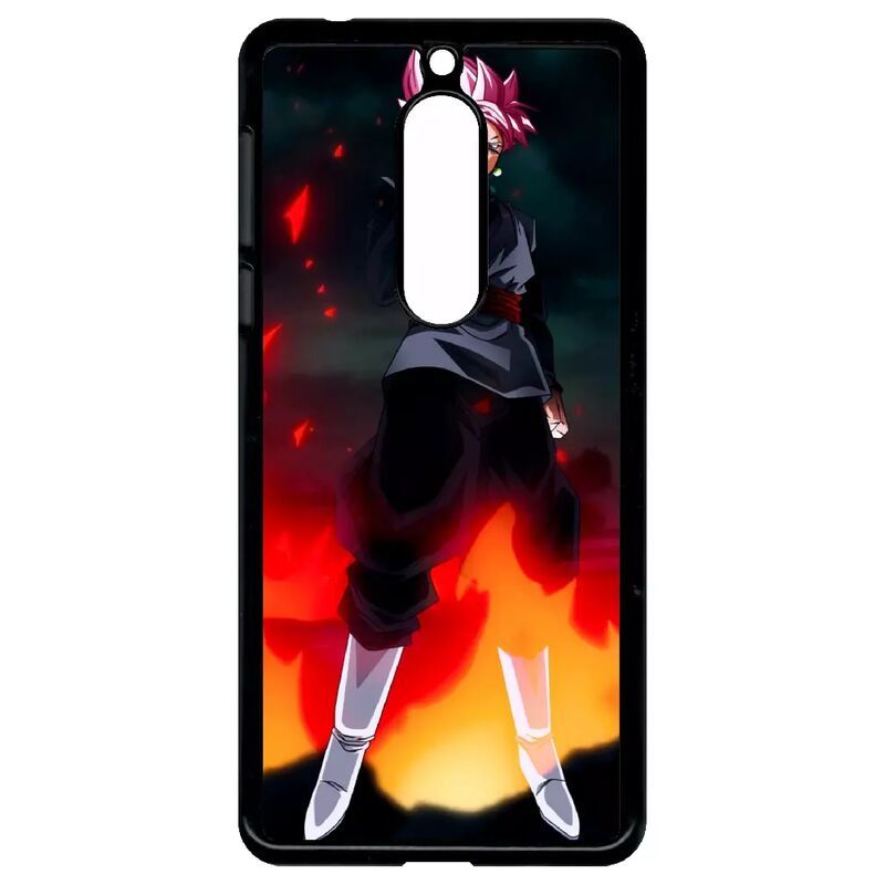 Coque Pour Nokia 5 - Dbz Black Goku Warrior Flame Rebellion - Noir