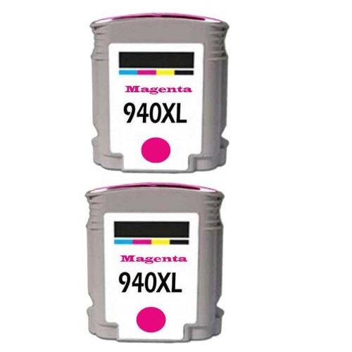 Merotoner® - 2 Cartouches d'encre compatible pour HP 940XL, 940 XL Avec Puce HP Officejet PRO 8000 , Officejet PRO 8500 Wireless, Officejet Pro 8500A e-All-in-One (Magenta)