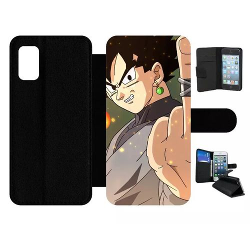 Etui À Rabat Pour Galaxy A41 - Dbz Black Goku Fuck - Simili-Cuir - Noir