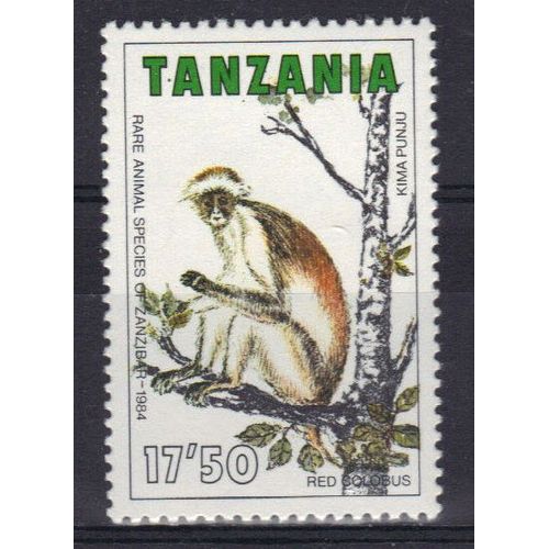 Tanzanie 1985 : Espèces Rares D'animaux De Zanzibar : Singe Colobe - Timbre 17 S. 50 Neuf ** Cote 6 
