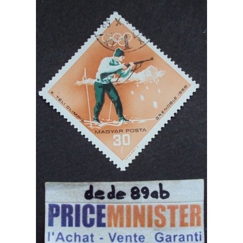 Hongrie.. 30f Magyar Posta . Jeux Olympiques Grenoble 1968 : Biathlon . Oblitéré.