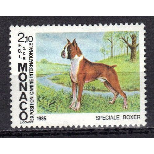 Monaco 1985 : Exposition Canine Internationale "Spéciale Boxers"  À Monte-Carlo : Le Boxer - Timbre Neuf **