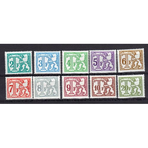 Belgique 1966 : Félin Sauvage : Lion - Série De 10 Timbres-Taxe Neufs ** Cote 8 ¿