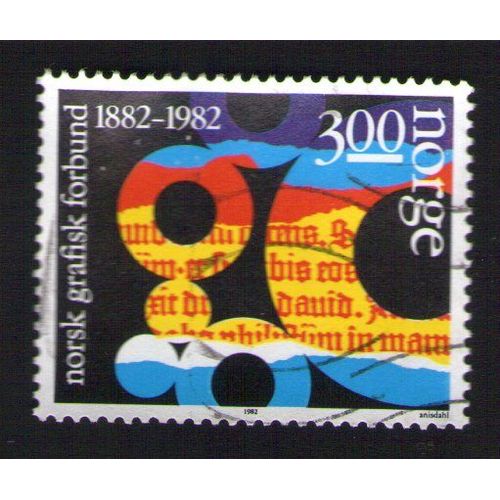 Norvege Oblitéré Used Stamp 100 Ans Association Graphique Grafisk Forbund 1982