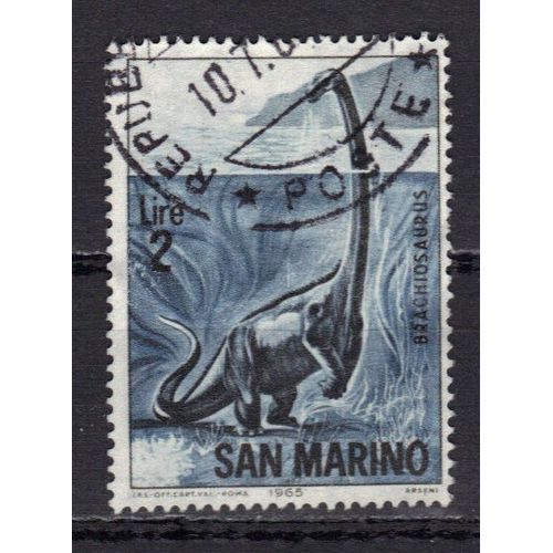 Saint-Marin 1965 : Animaux Préhistoriques : Brachiosaure - Timbre Oblitéré