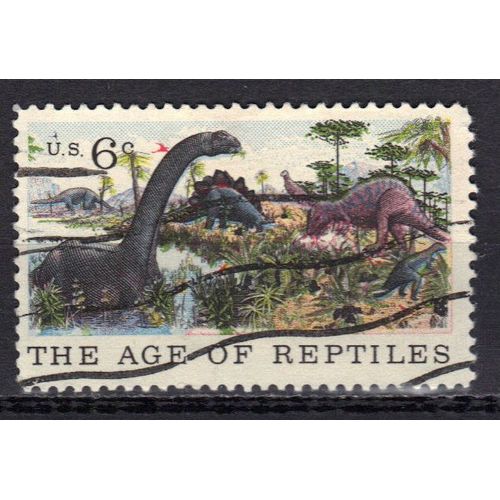 Etats-Unis D'amerique 1970 : Centenaire Du Muséum D'histoire Naturelle De New-York : Reptiles Préhistoriques - Timbre Oblitéré