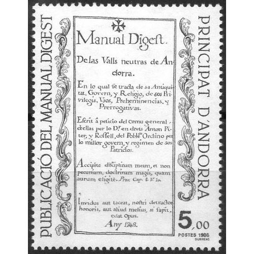 Bicentenaire De La 1ère Publication Du "Manual Digest"