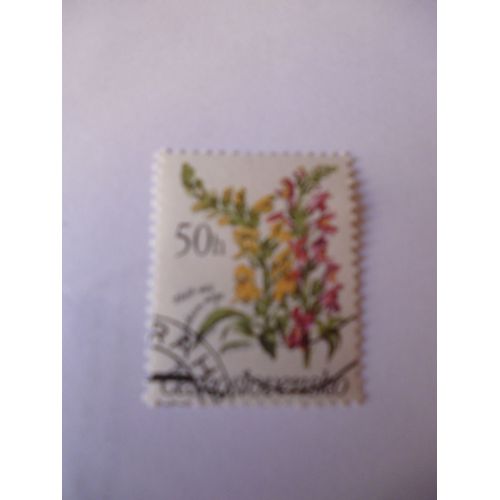 Timbre "Tchécoslovaquie :Giroflée".